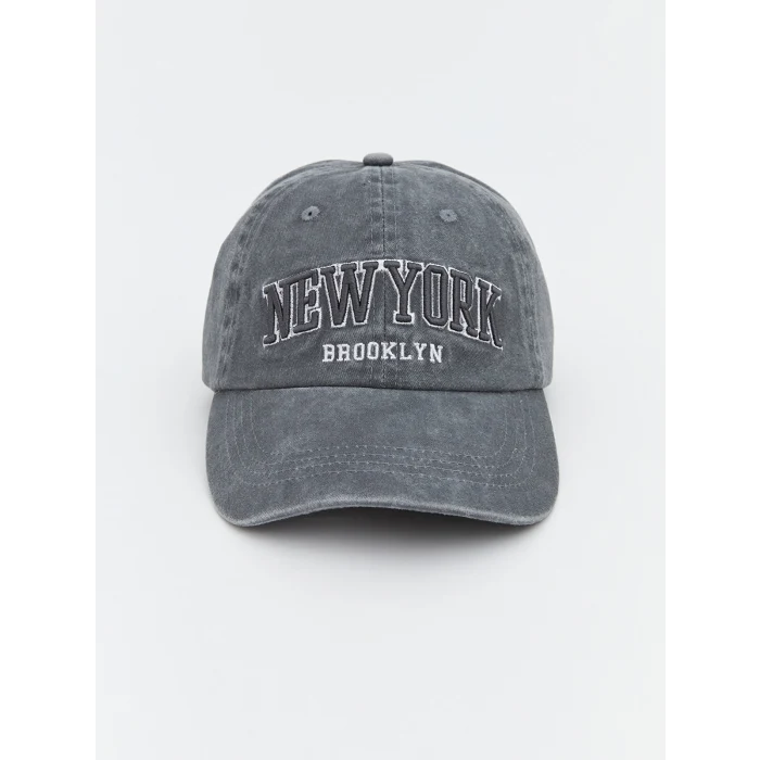 LCW ACCESSORIES Gri New York Nakışlı Kadın Kep Şapka
