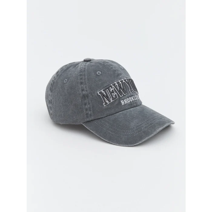 LCW ACCESSORIES Gri New York Nakışlı Kadın Kep Şapka