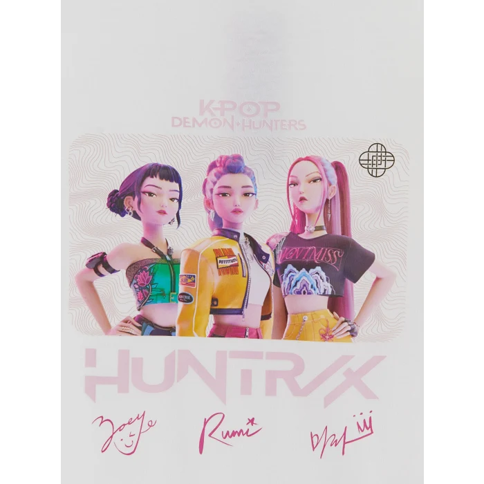 LCW Kids Ekru K-pop Demon Hunters Baskılı Kız Çocuk Tişört