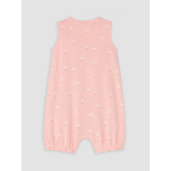 LCW baby Pembe Çiçekli Kız Bebek Tulum