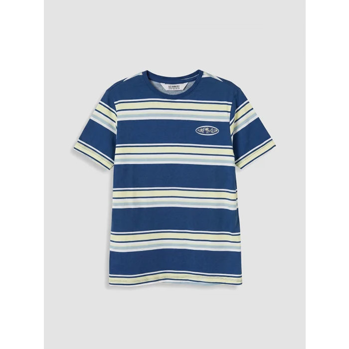 LCW Kids Mavi Bisiklet Yaka Erkek Çocuk Şortlu Pijama Takımı