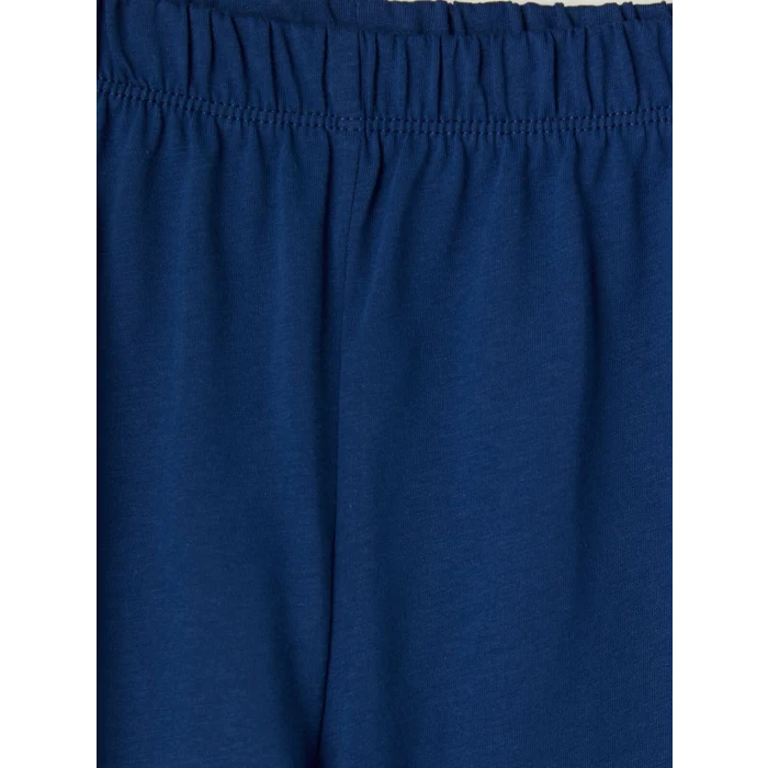 LCW Kids Mavi Bisiklet Yaka Erkek Çocuk Şortlu Pijama Takımı