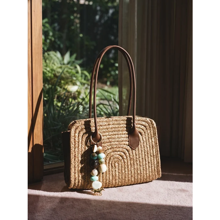 LCW ACCESSORIES Bej Kadın Hasır Omuz Çantası