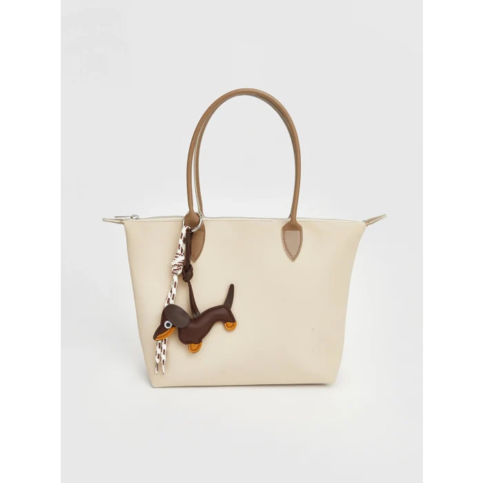 LCW ACCESSORIES Bej Deri Görünümlü Kız Çocuk Omuz Çantası