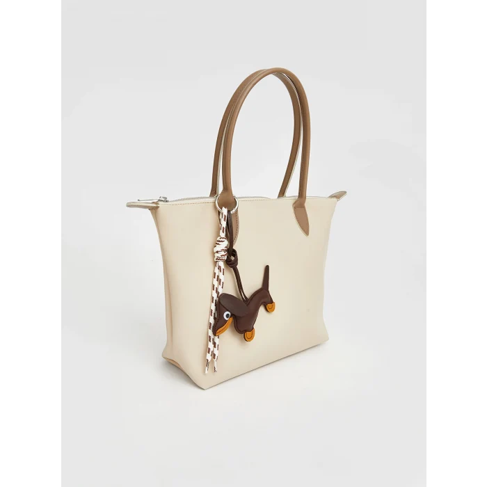 LCW ACCESSORIES Bej Deri Görünümlü Kız Çocuk Omuz Çantası