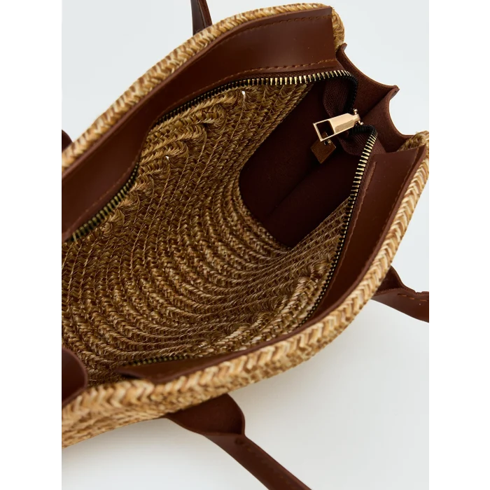 LCW ACCESSORIES Bej Kadın Hasır Omuz Çantası