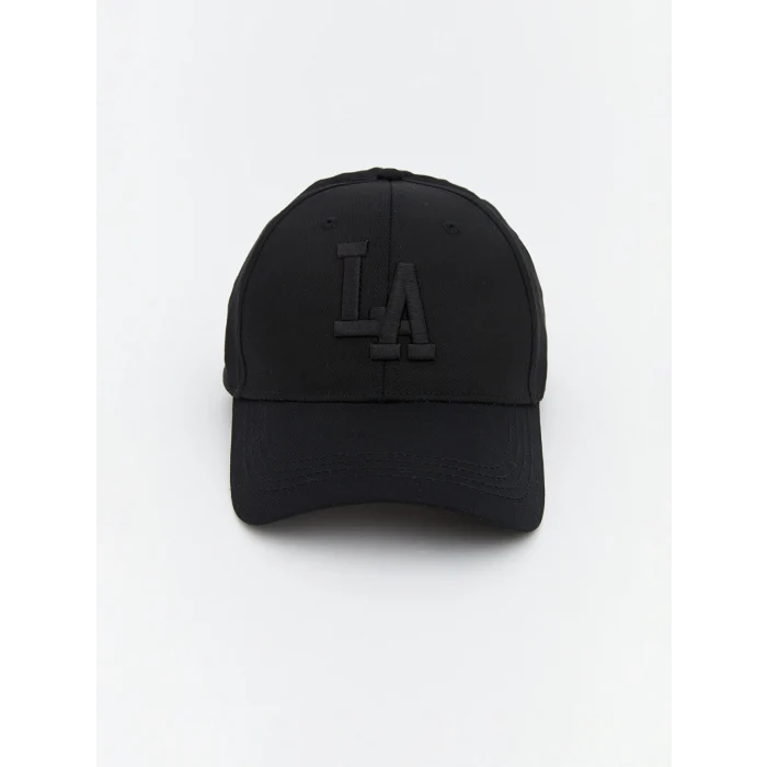 LCW ACCESSORIES Siyah LA Nakışlı Erkek Kep Şapka