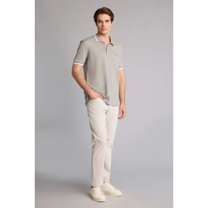 Defacto G7063AXGR368 Gri Regular Fıt Polo Yaka Kısa Kollu Polo Tişört