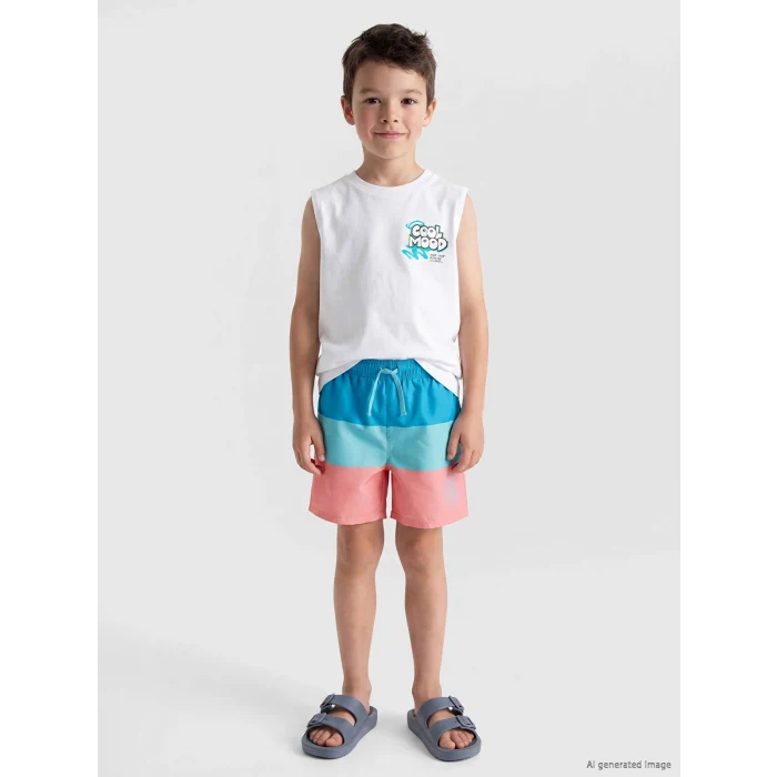 LCW Kids Mavi Hızlı Kuruyan Erkek Çocuk Deniz Şortu