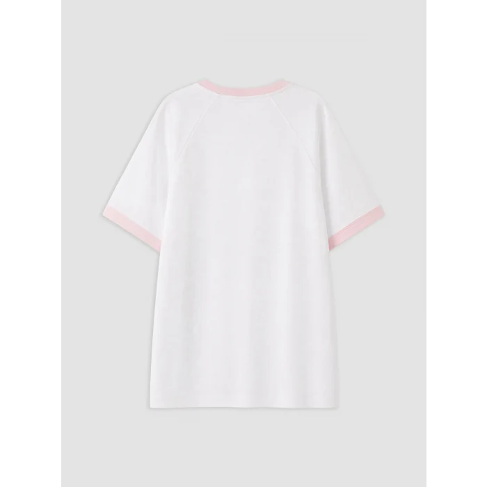LCW Kids Beyaz Loose Fit Baskılı Kız Çocuk Tişört