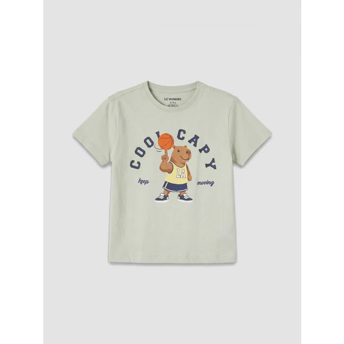 LCW Kids Gri Erkek Çocuk Şortlu Pijama Takımı