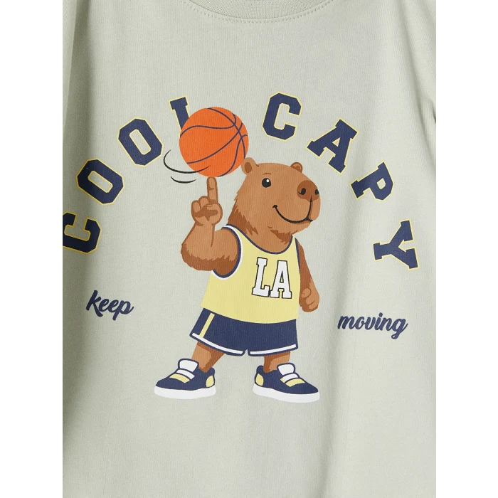 LCW Kids Gri Erkek Çocuk Şortlu Pijama Takımı
