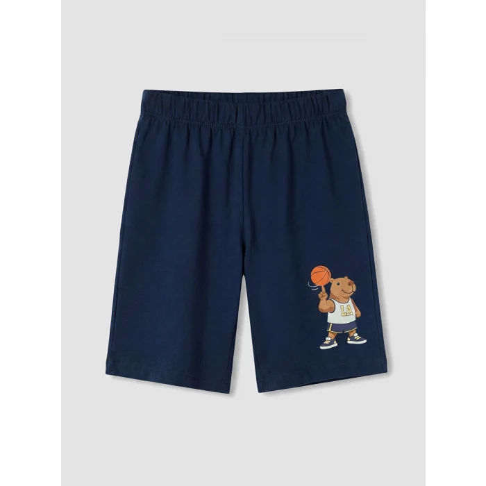 LCW Kids Gri Erkek Çocuk Şortlu Pijama Takımı