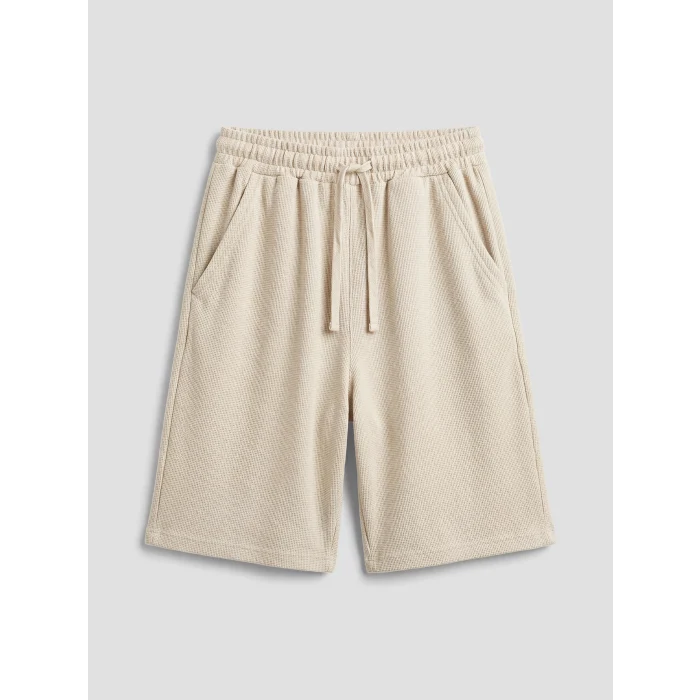 LCW Kids Bej Beli Lastikli Erkek Çocuk Pike Şort