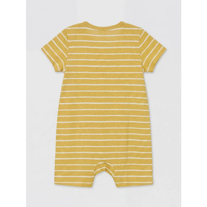 LCW baby Bej Bisiklet Yaka Baskılı Erkek Bebek Tulum 2li