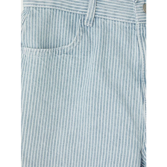 LCW Kids İndigo Çizgili Erkek Çocuk Jean Şortolon
