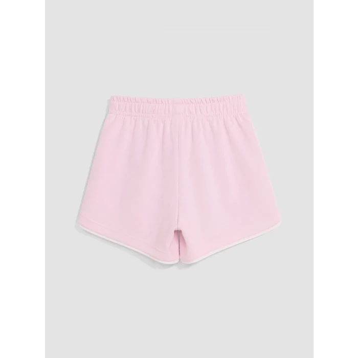 LCW Kids Pembe Beli Lastikli Kız Çocuk Soft Touch Şort