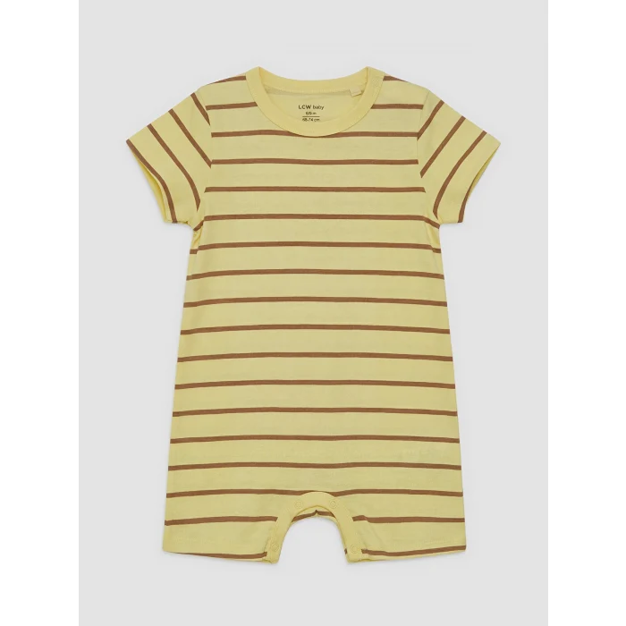 LCW baby Yeşil Bisiklet Yaka Baskılı Erkek Bebek Tulum 2li