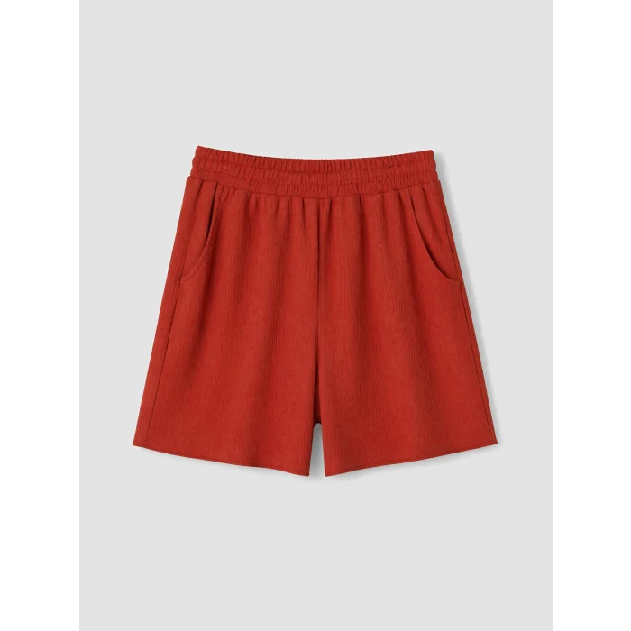 LCW Kids Kırmızı Kız Çocuk Beli Lastikli Dokulu Şort