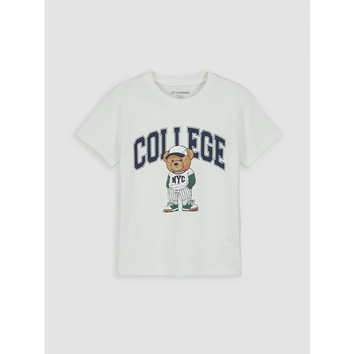 LCW Kids Ekru Erkek Çocuk Şortlu Pijama Takımı
