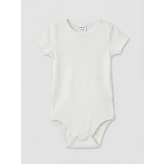 LCW baby Mavi Desenli Erkek Bebek Kısa Kollu Çıtçıtlı Body 3lü