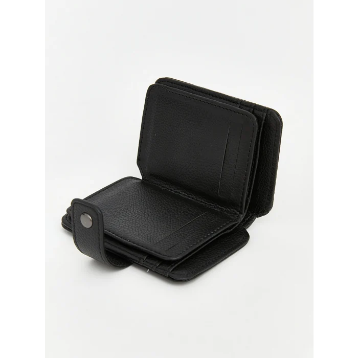 LCW ACCESSORIES Siyah Deri Görünümlü Erkek Kartlık