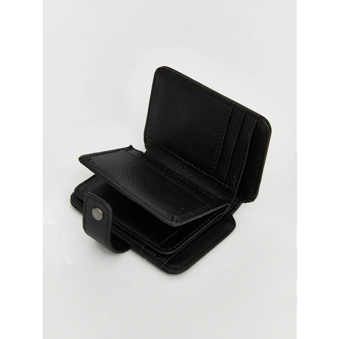 LCW ACCESSORIES Siyah Deri Görünümlü Erkek Kartlık