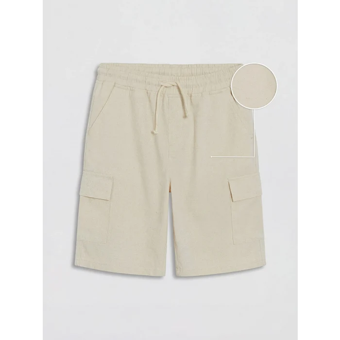 LCW Kids Ekru Erkek Çocuk Gabardin Kargo Şort