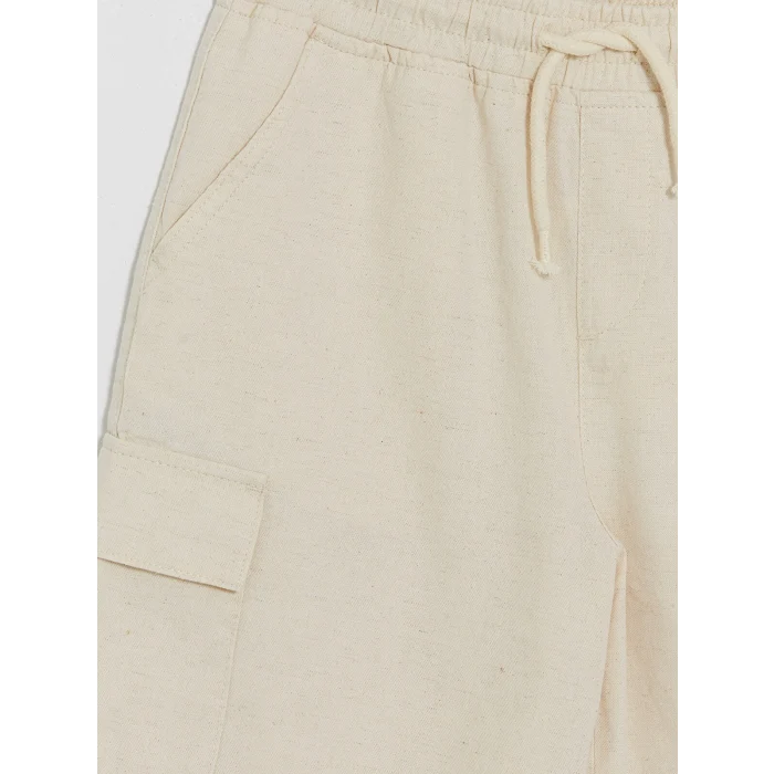 LCW Kids Ekru Erkek Çocuk Gabardin Kargo Şort