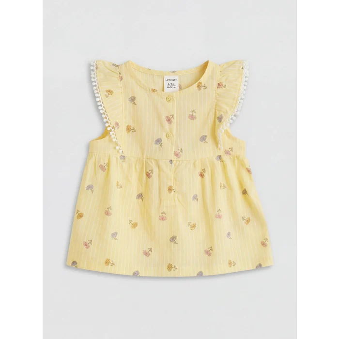 LCW baby Sarı Çiçek Desenli Kız Bebek Takım