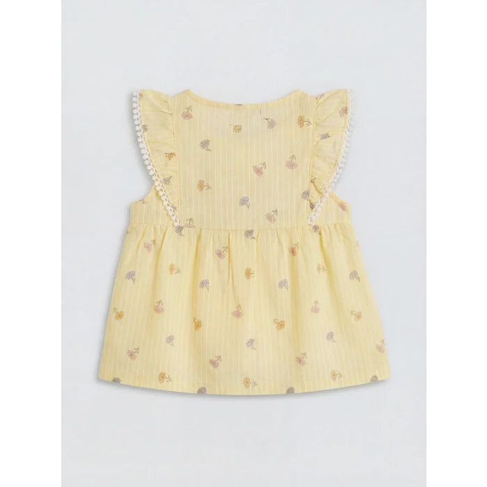 LCW baby Sarı Çiçek Desenli Kız Bebek Takım
