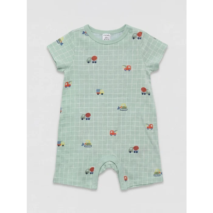 LCW baby Mavi Bisiklet Yaka Erkek Bebek 2li Tulum Seti