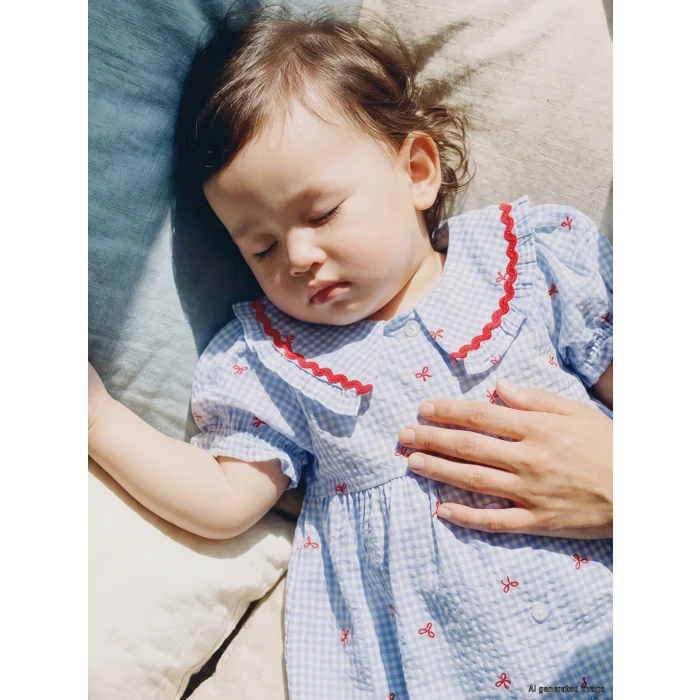 LCW baby Ekru Bebe Yaka Kız Bebek Elbise