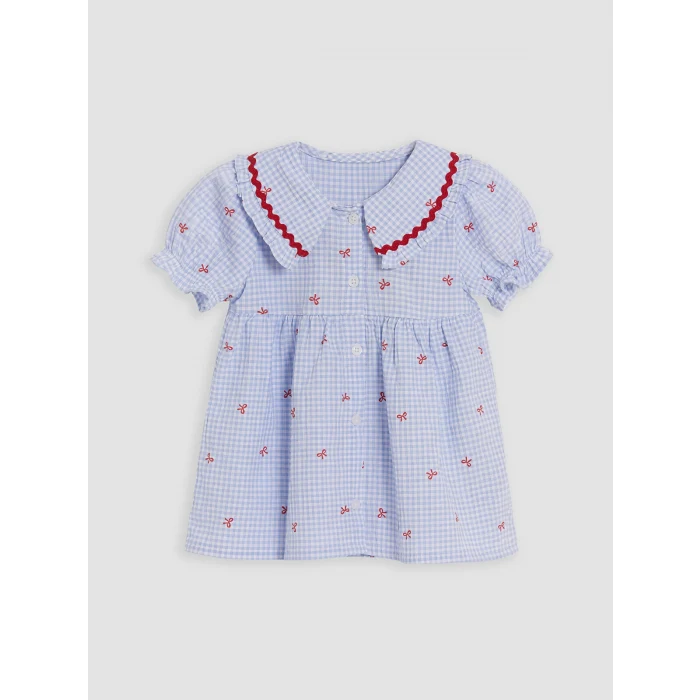 LCW baby Ekru Bebe Yaka Kız Bebek Elbise