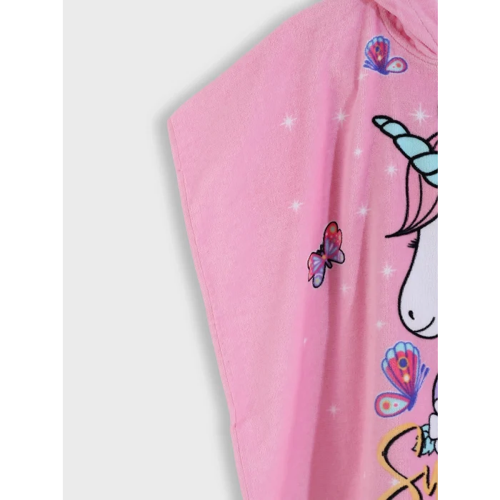 LCW HOME Pembe Baskılı Kız Çocuk Panço Plaj Havlusu