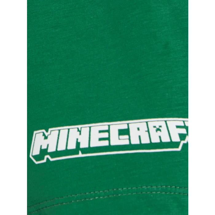 LCW Kids Ekru Minecraft Baskılı Erkek Çocuk Şortlu Pijama Takımı