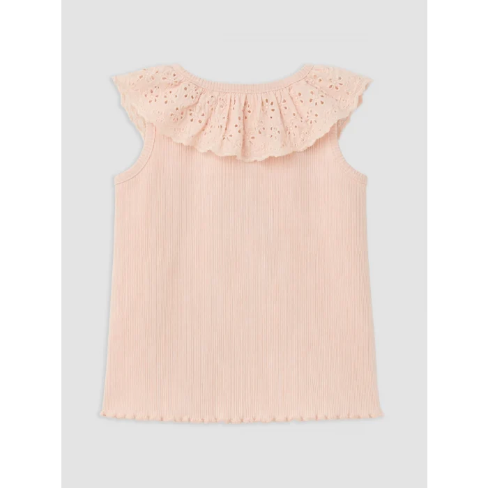LCW baby Pembe Fisto Detaylı Kız Bebek Tişört