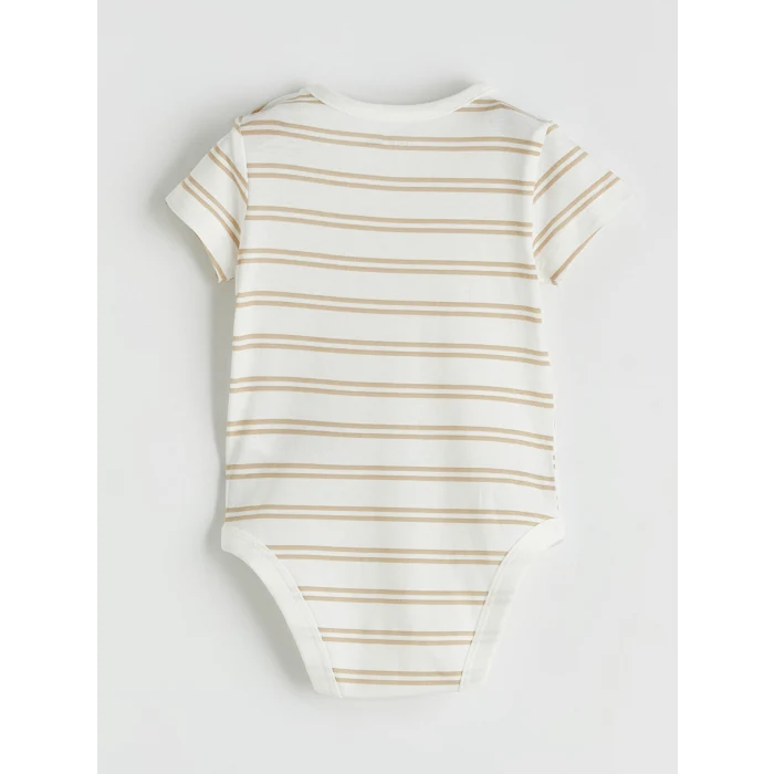 LCW baby Ekru Baskılı Erkek Bebek Çıtçıtlı Body 3lü