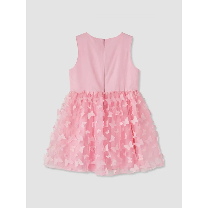 LCW Kids Pembe Kelebek Detaylı Kız Çocuk Tütü Elbise