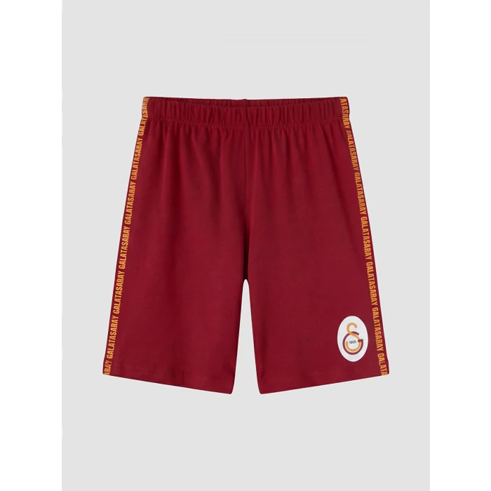 LCW Kids Kırmızı Galatasaray Baskılı Erkek Çocuk Şortlu Pijama Takımı