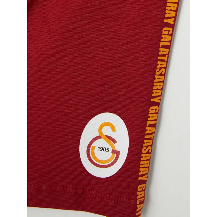 LCW Kids Kırmızı Galatasaray Baskılı Erkek Çocuk Şortlu Pijama Takımı