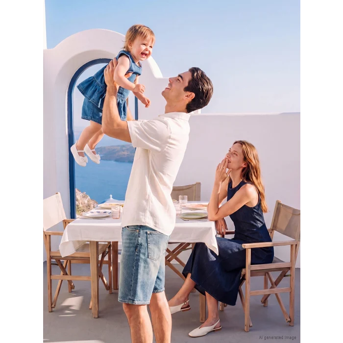 LCW baby Mavi Fırfırlı Kız Bebek Jean Takım