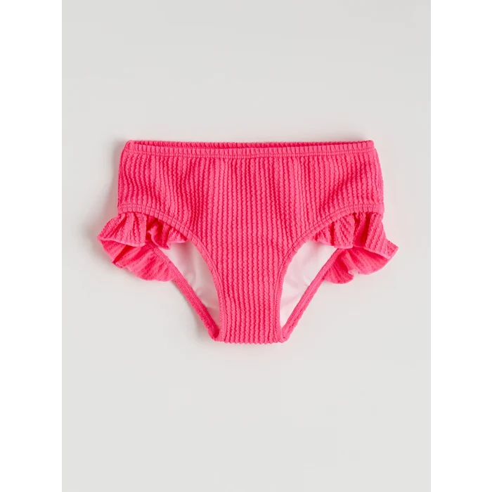 LCW Kids Pembe Kalp Detaylı Fırfırlı Kız Çocuk Bikini