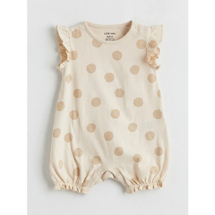 LCW baby Bej Baskılı Kız Bebek Tulum 2li