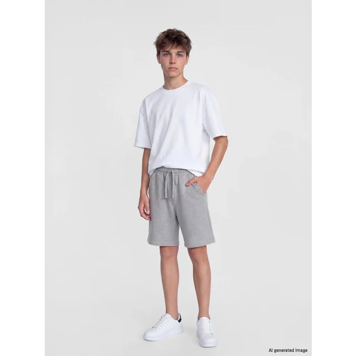LCW Kids Gri Beli Lastikli Erkek Çocuk Pike Şort