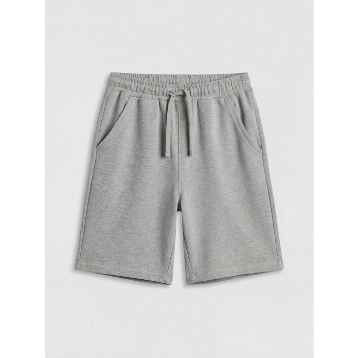 LCW Kids Gri Beli Lastikli Erkek Çocuk Pike Şort