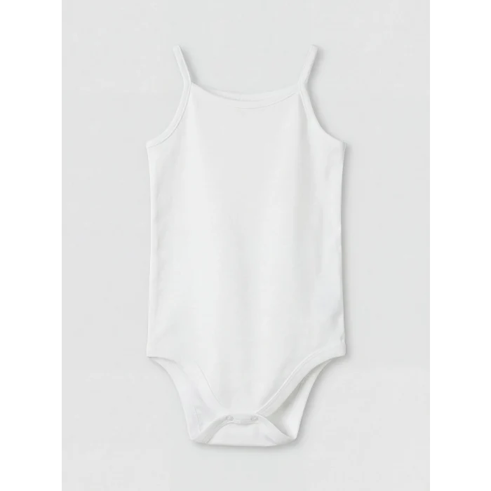 LCW baby Beyaz Kare Yaka Kız Bebek Çıtçıtlı Body 3lü