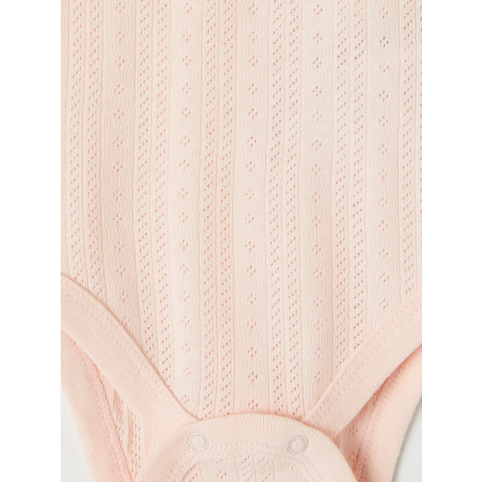 LCW baby Pembe Desenli Askılı Kız Bebek Çıtçıtlı Body 3lü