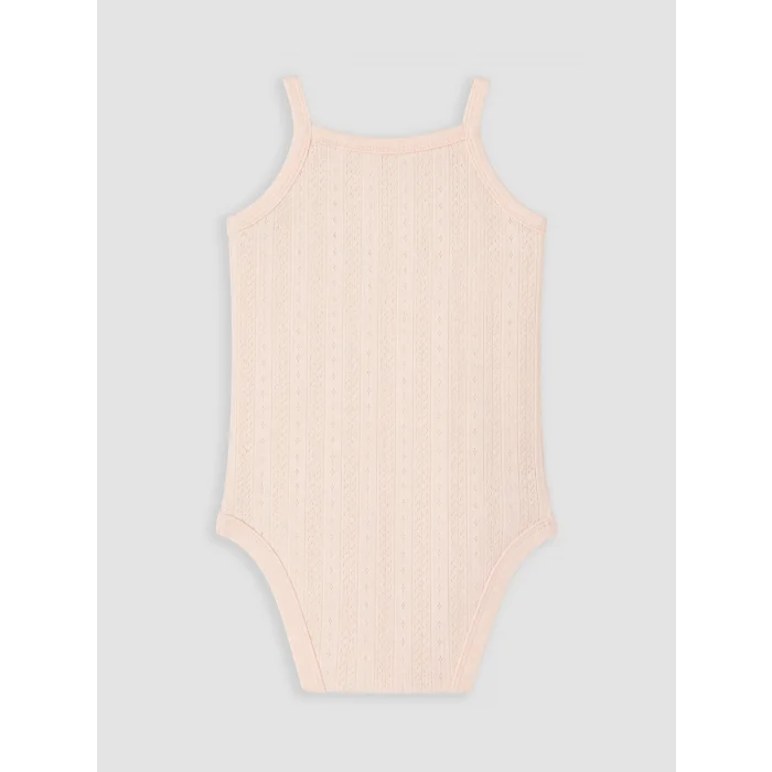 LCW baby Pembe Desenli Askılı Kız Bebek Çıtçıtlı Body 3lü