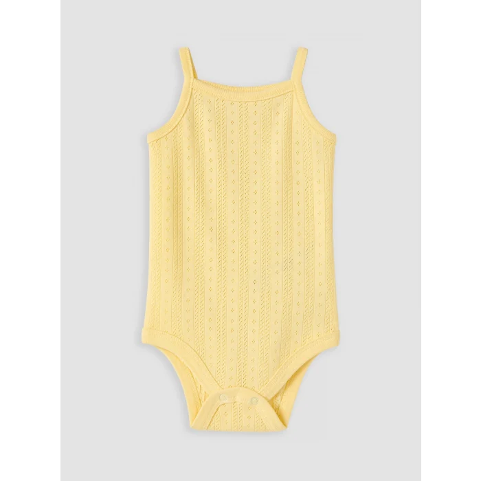 LCW baby Pembe Desenli Askılı Kız Bebek Çıtçıtlı Body 3lü